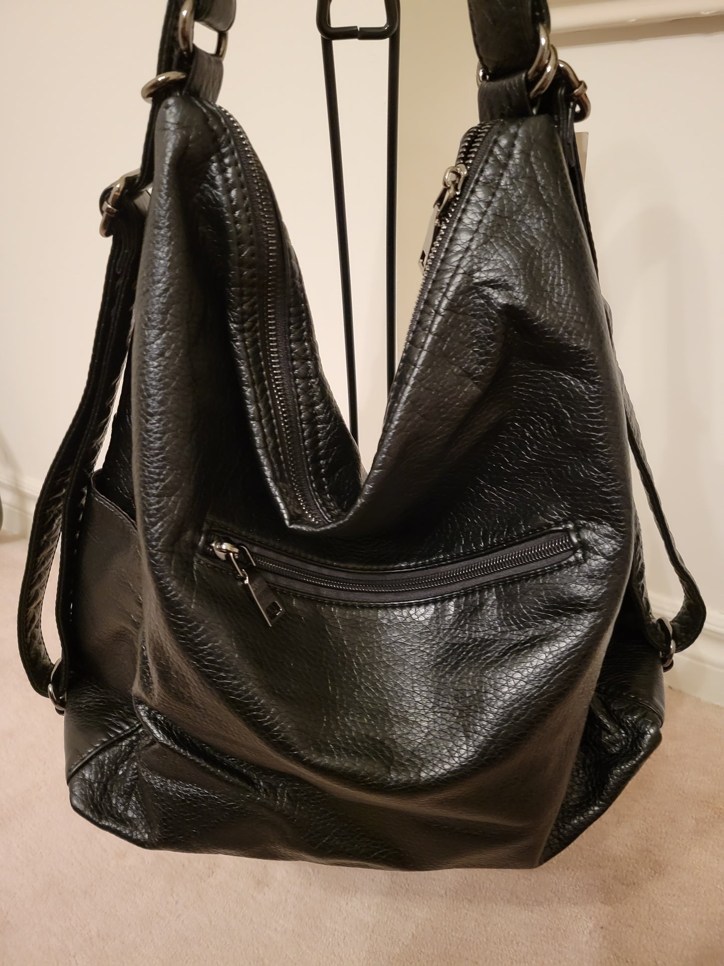 Leatherfeel Basic Color Versatile Bag Soft Polyurethane (Black)