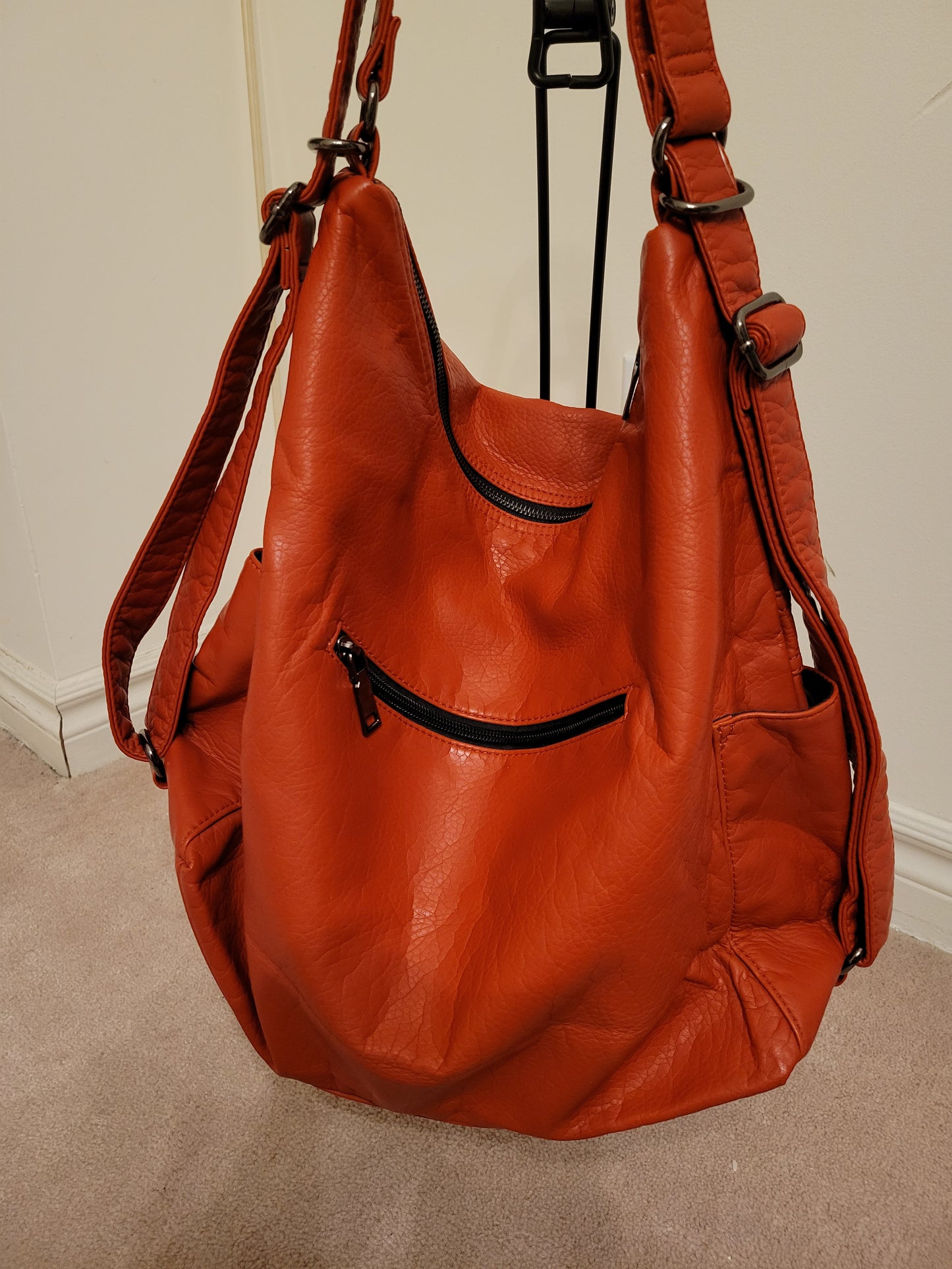 Leatherfeel Trendy Color Versatile Bag Soft Polyurethane (Dark Orange)