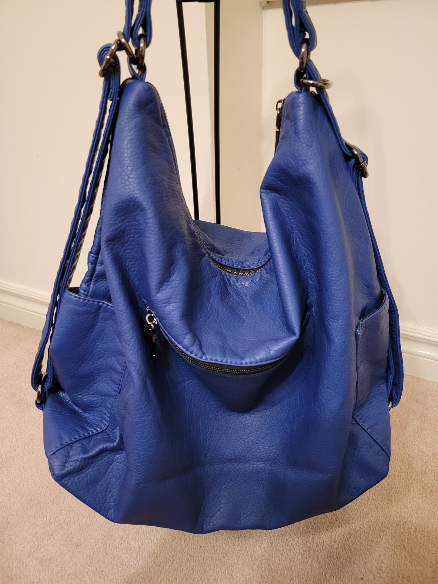 Leatherfeel Trendy Color Versatile Bag Soft Polyurethane (Marine)