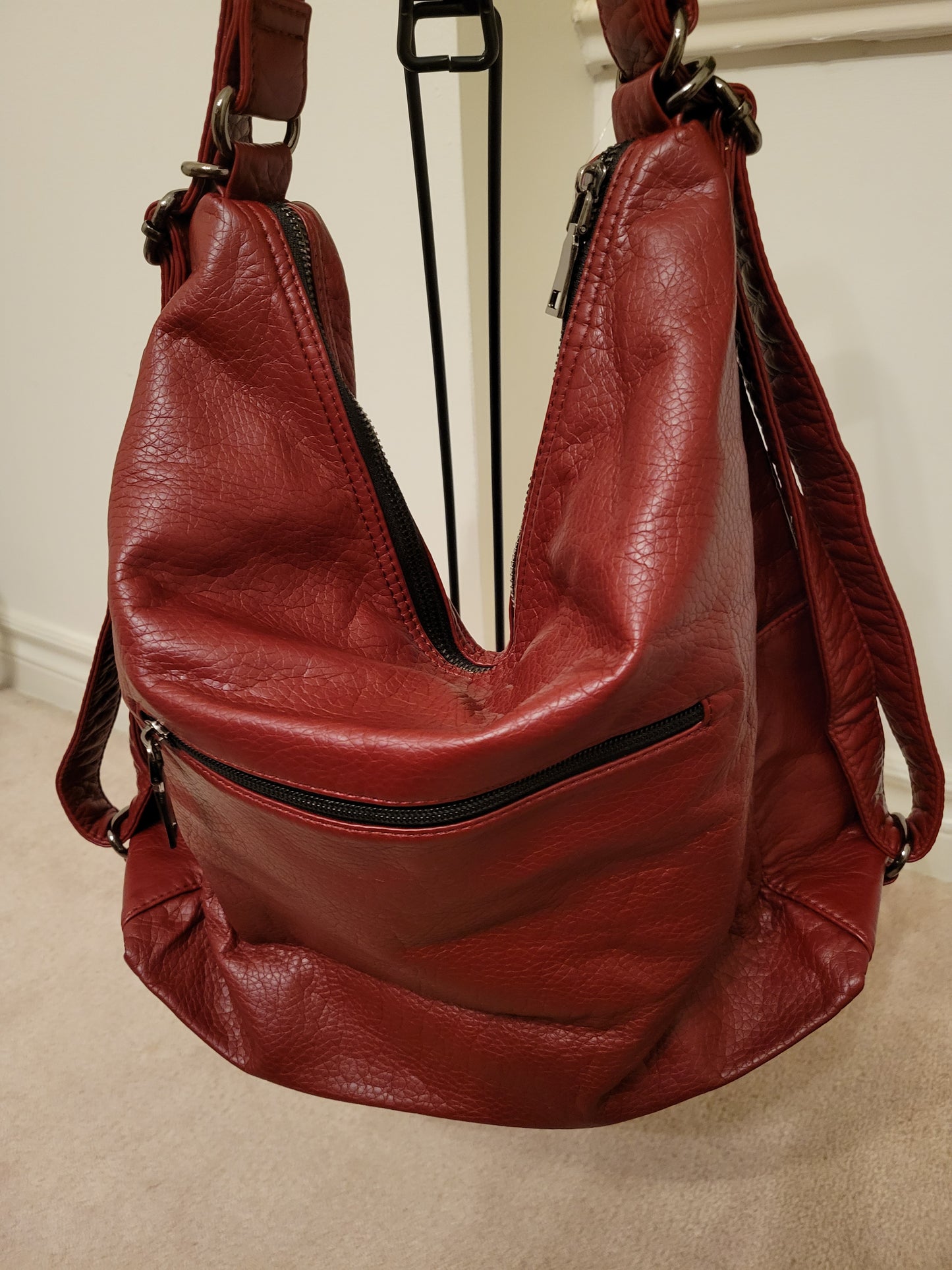 Leatherfeel Basic Color Versatile Bag Soft Polyurethane (Maroon)