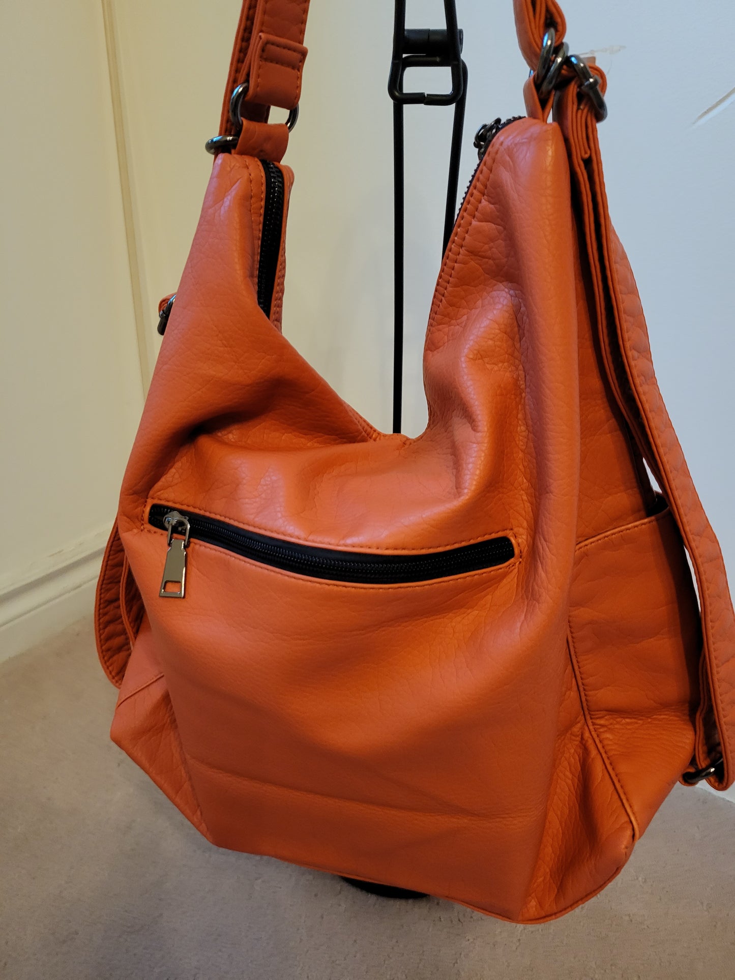 Leatherfeel Trendy Color Versatile Bag Soft Polyurethane (Orange)