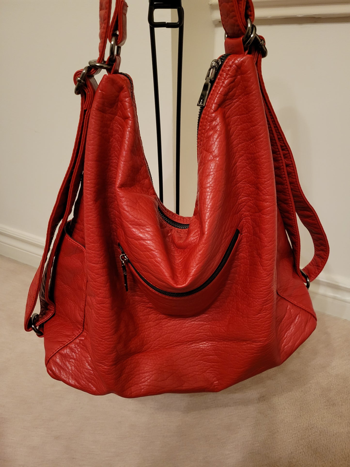 Leatherfeel Trendy Color Versatile Bag Soft Polyurethane (Red)