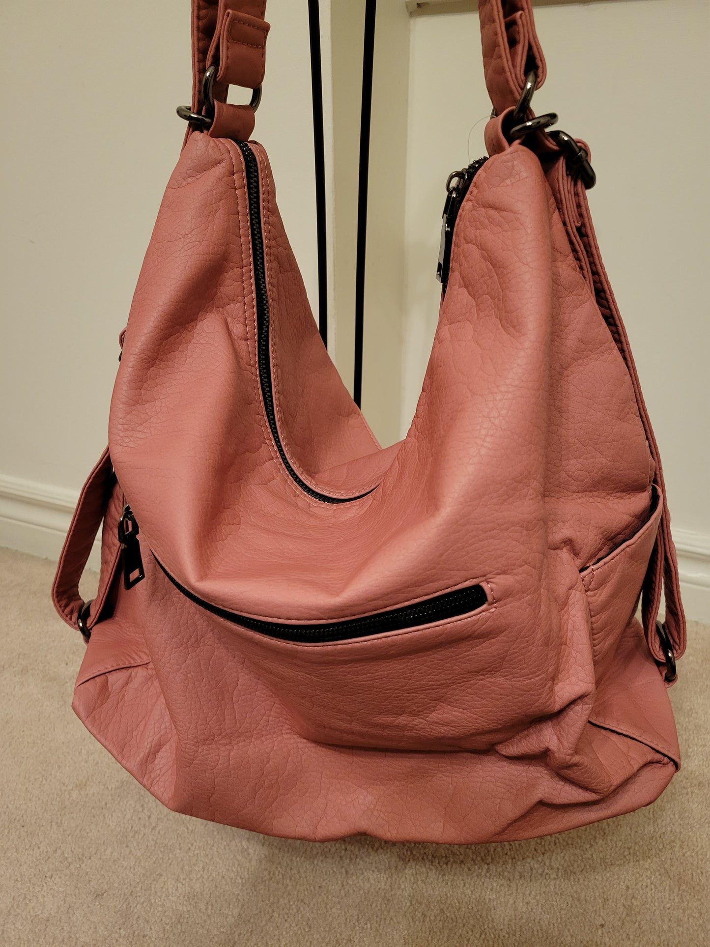Leatherfeel Trendy Color Versatile Bag Soft Polyurethane (Salmon)