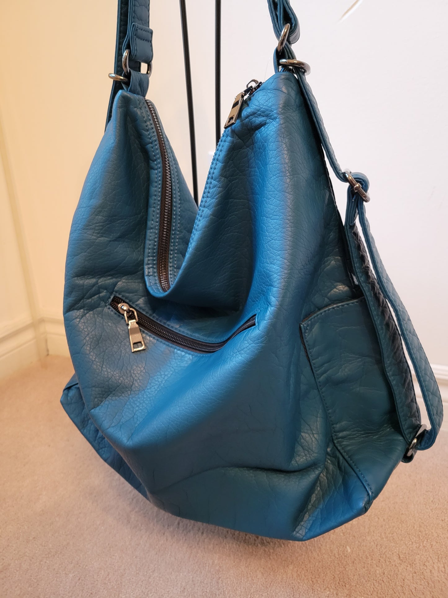 Leatherfeel Trendy Color Versatile Bag Soft Polyurethane (Teal)