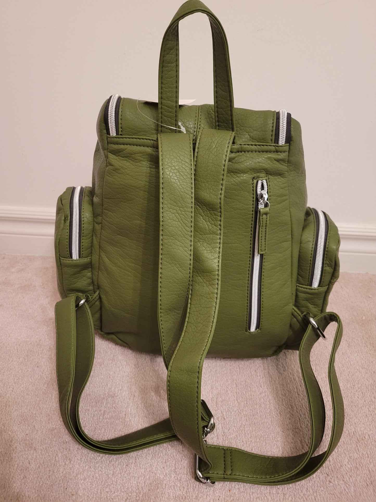 Leatherfeel Trendy Color Backpack Soft Polyurethane (Chive)