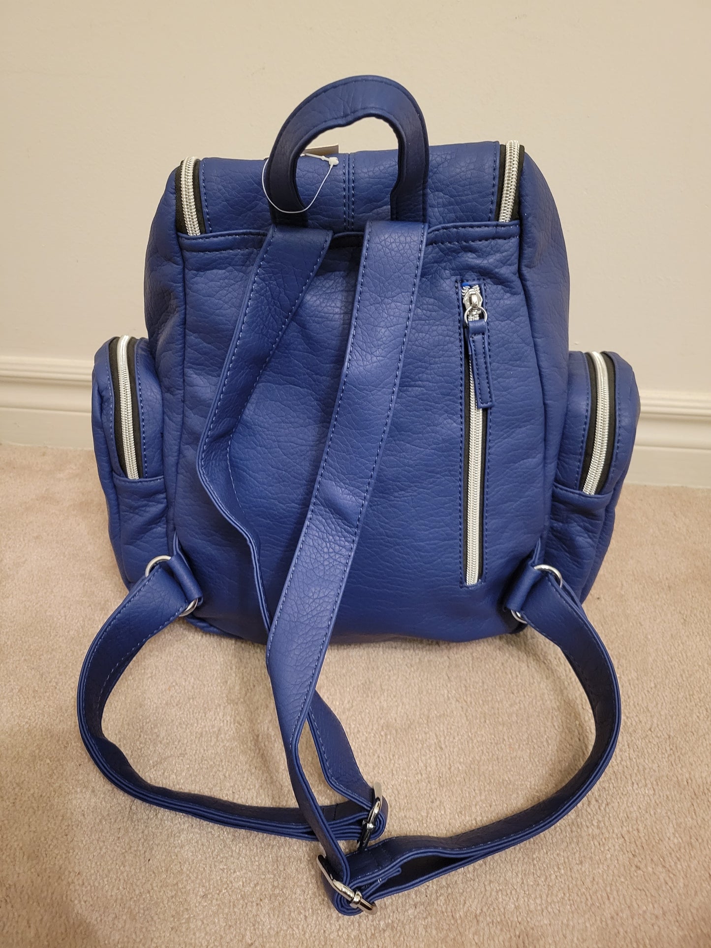 Leatherfeel Trendy Color Backpack Soft Polyurethane (Marine)