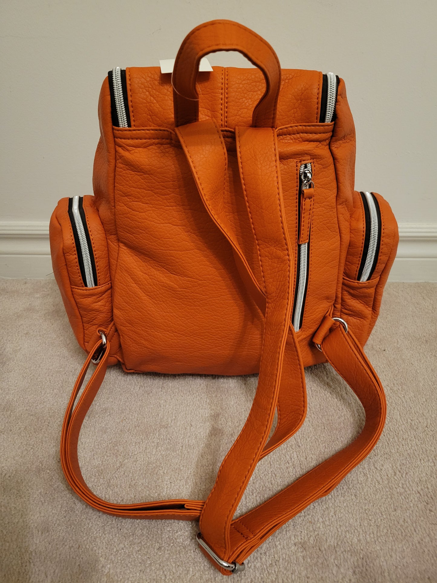 Leatherfeel Trendy Color Backpack Soft Polyurethane (Orange)