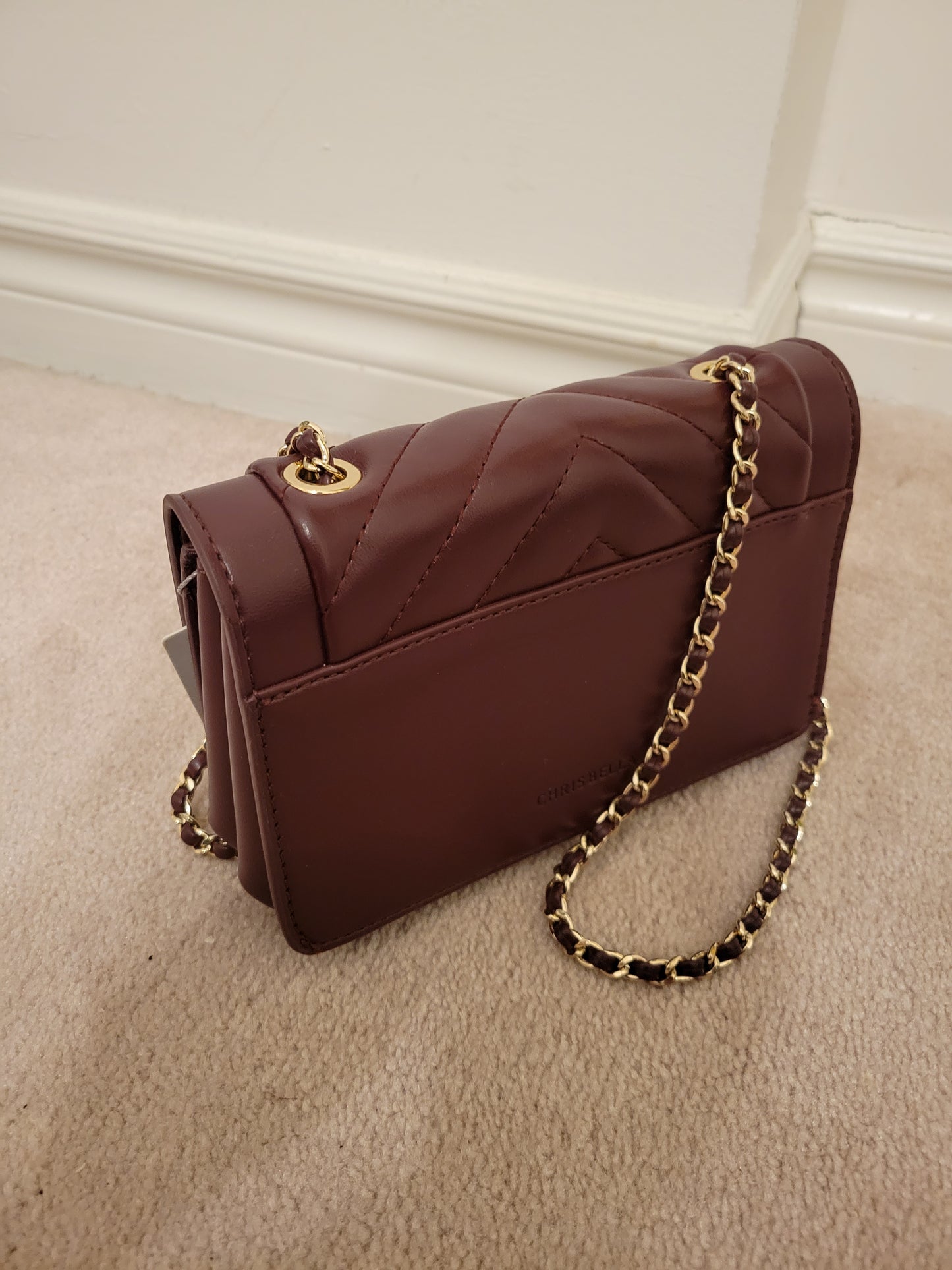 Chic Flap cover Turn lock Bag Double Compartment Polyurethane (Brown)